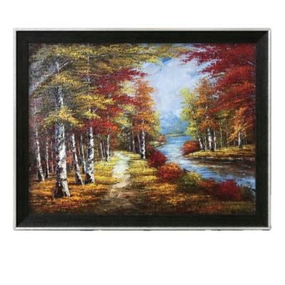 China Traditional The Best Quality Canvas Color Forest Tree Living Room Bedroom Wall Home Decoration Promotional Oil Painting for sale