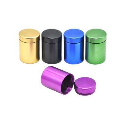 China Custom Aluminum Smell Proof Metal Herb Tobacco Storage Container Stash Airtight Aluminum Jars for sale