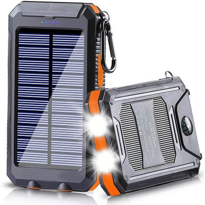 China Waterproof 8000mAh Solar Power Bank Fast Support Charging Charger Portable Outdoor Power Station with Compass Flashlight for sale