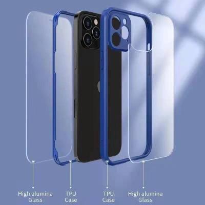 China Shockproof Full Body 360 Dual Layer Protective Back Cover, Shockproof Tempered Glass Mobile Phone Case For Iphone 12 13 pro max for sale