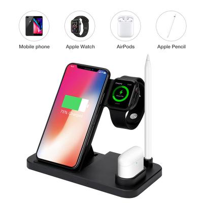 China Fast Wireless 4in1 Tablet Charging Station Dock Stand Holder For Apple Watch iWatch Airpods Pencil iPhone X XR XS for sale