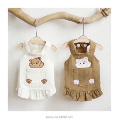 China Cute Viable Luxury Pet Dress Winter Clothes Dog Clothes Comfortable Bear Pattern Pet Dog Dress for sale