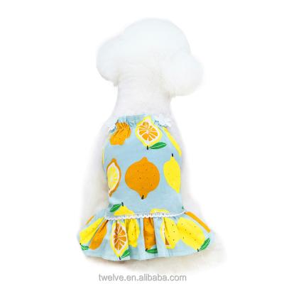 China Summer Lemon Brim Soft Floral Printing Pet Slim Clothes Fashion Cool Sling Shirt Dog Vest for sale