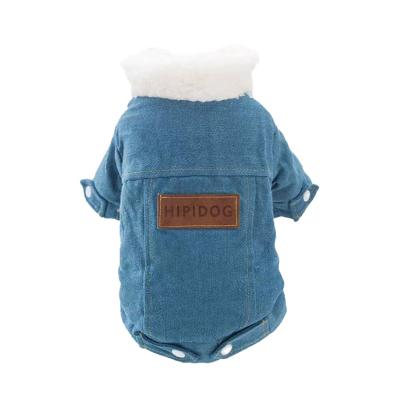 China Viable Winter Jacket Warm Jeans For Dog Denim Jacket Pet Clothes Dog Coat Thick Dog Denim Jacket for sale