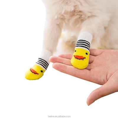 China Cute Durable Knit Indoor Socks For Dogs Cartoon Walking Protect Pet Socks Dog Bumps Anti Slip for sale