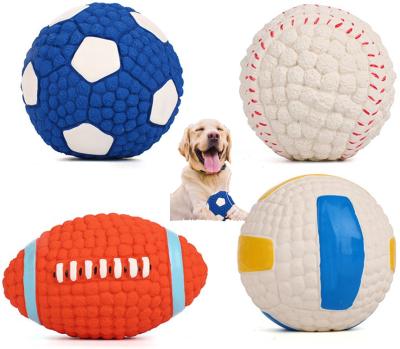 China Squeaky Toy Ball Pet Squeaky Dog Teeth Cleaning Cat Chew Emulsion Eco Interactive Toy Dog Ball Toy for sale