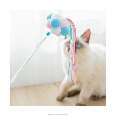 China Wholesale Viable Cat Toy Cat Stick Teaser Funny Pet Supplies Pinch Plush Toy Interactive Cat Toy for sale