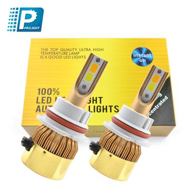 China Auto Led C6 H4 72W 7200LM 6000K H7 H8 H11 9005 Headlight COB Bulbs Lamp Factory Supply 9006 C6 Dual Color H4 All A6 Cars for sale