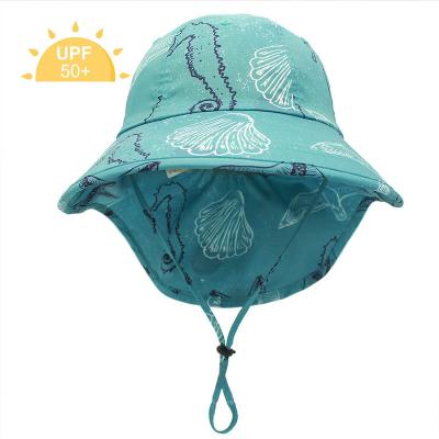 China Character Summer Beach Sun Protect Kids Wide Brim Baby Toddler Sun Hat SPF 50 for sale