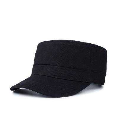 China 2020 COMMON Large Size Adjustable Male Black Army Ladies Hats Flat Military Hat for sale