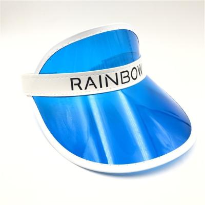 China Promotional Cheap Custom Glossy Color PVC Stock Character Logo Plastic Transparent Sun Visors for sale