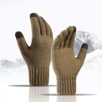 China Simply 2021 Winter Mittens Touch Screen Men's Outdoor Warm Stretch Knitted Gloves for sale