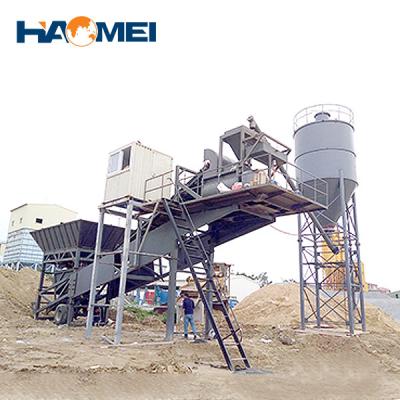 China Construction worksÂ   Mobile Concrete Horizontal Mixer With Batching Plant 30 m3/h for sale