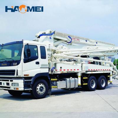 China Construction worksÂ   Spare parts equipped concrete mixing pump truck with remote controller for sale