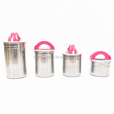 China Viable Wholesales Stainless Steel Coffee Canister Purple Airtight Coffee Canister for sale