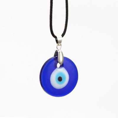 China Simple Wax Glass Turkish Pendant Blue Eye Devil Eye Women Non-fading Necklace for sale