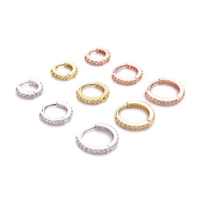 China New 6mm/8mm/10mm CZ Huggie Cartilage Circle Helix Earring Helix Daith Conch Earring Comfortable CLASSIC Rook Piercing Jewelry for sale