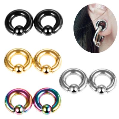 China Fashion 1Pcs Large Size FASHIONABLE Surgical Steel Circles Measurement Bead PA Tragus BCR Captive Ring for sale