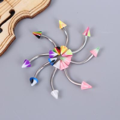 China New FASHIONABLE 80/100Pcs Set Ring Stainless Steel Body Jewelry Curved Barbell Cone Tragus Eyebrow Lip Piercing Mixed Colors for sale