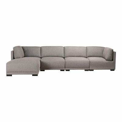 China Large capacity 4 seater modular wood frame L shaped sofa set for living room for sale