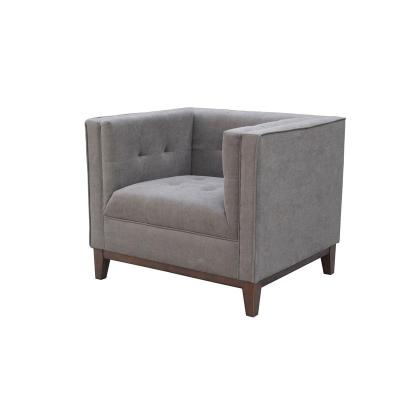 China Other Modern Wood Living Room Gray Fabric Sofa Chair Single Seat Upholstery Furniture Frame for sale