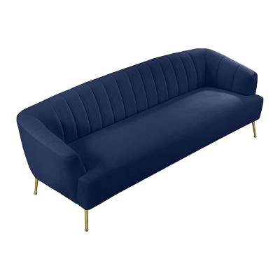 China Other Blue Italian Soft Velvet Tufted Sofa , Modern Fabric Couch Living Room Furniture Sofa for sale