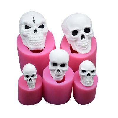 China PS02 Halloween Viable Skull Silicone Topper Mold For Straws for sale