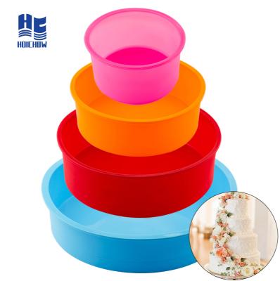 China Sustainable Silicone Cake Round Shape Food Grade Mold Kitchen Bakeware DIY Desserts Baking Mousse Cake Mold On Sale for sale