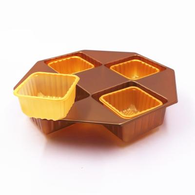 China Hot Sale Recyclable Custom Size Food Blister Wrapper Mooncake Plastic Packaging Disposable Tray for sale