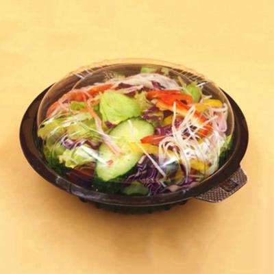 China Recyclable Disposable Plastic Round Blister Salad Containers / Blister Tray For Salad Packaging for sale