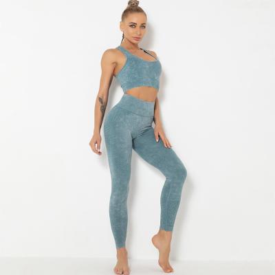 China 2021 New Style Breathable Seamless Yoga Set Female Yoga Set Short Sleeve And Leggings Yoga Two Piece Set for sale