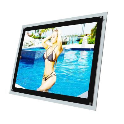 China Adertising Show Crystal Poster Frame Led Light Wall Mounted Box Menu Desk Board For Fast Food Menu Advertising Display for sale