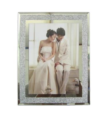 China Wholesale Modern Simplicity Glitter Picture Frame Crystal Glass Diamond 5x7 4x6 One Glass Photo Frame Wedding 4 for sale