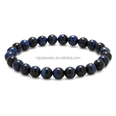 China CLASSIC 8MM gift blue color natural cats eye round beads stone bracelet for sale