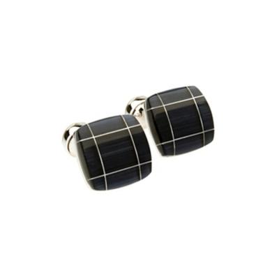 China Eco friendly 2023 High quality new design men's accessories high end black agate cufflinks gift for men for sale