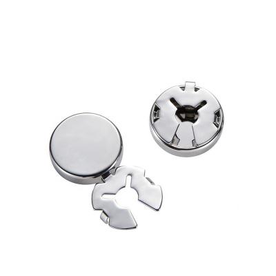 China Eco friendly 17.5mmMen's Metal button covers Clip on cufflinks for men's shirts Round with gold and silver four-color cufflink ordinary for sale