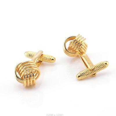 China Eco friendly Wholesales custom Jewelry Make brass Plated  Gold silver black  Knot  Cufflinks  for men for sale