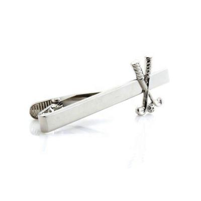 China Eco friendly 2023 Wholesale Brass Material Customize Bow Golf Clubs Tie Bar Clip Tie Clips gift for men for sale