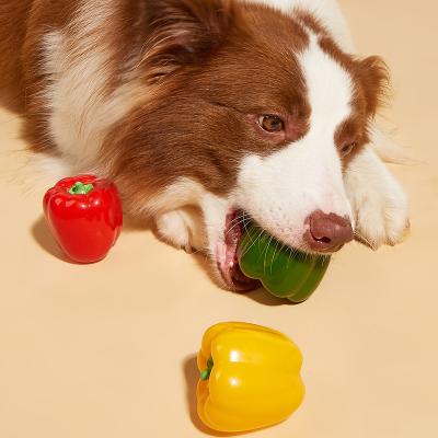 China Stocked Bell Pepper Design pet dog giggle sounds chew toys for sale