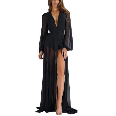 China Manufacturer Breathable Custom Women's Bikini Mesh Cardigan Chiffon Cloak Summer Luxury Beach Women Dress for sale