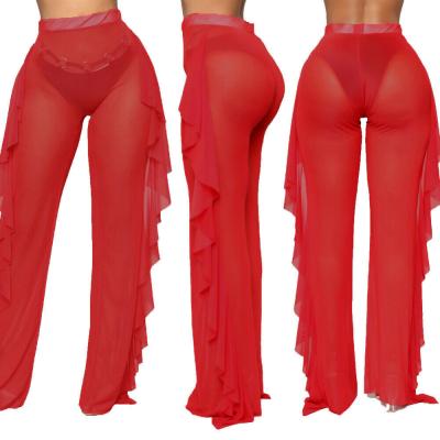 China Cover up 2021 hot sales swimsuit beach cover up pants ruffle pants beach swimsuit women ladies beach wear swim pants for women for sale