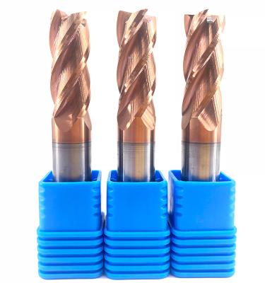 China JR HRC55 4 Square Flute End Mill 1mm-8mm Square Flute Milling Cutter Carbide Flat End Mill for sale