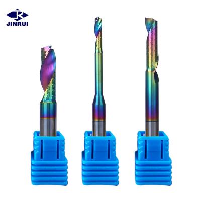 China JR Carbide Color Coating Single Flute End Mill 1 Flute Milling Cutter for Aluminum and Woodworking for sale