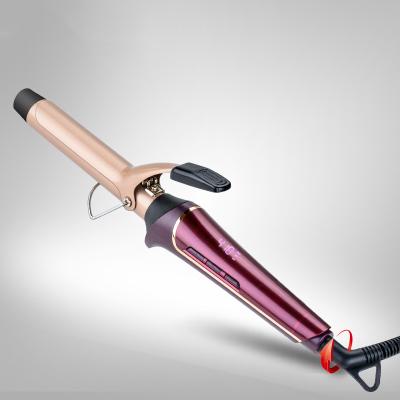 China Hot Selling Tourmaline Ceramic LCD Display With Clip Hair Curler Curling Stick Household Straight Dual Function Hair Curler for sale