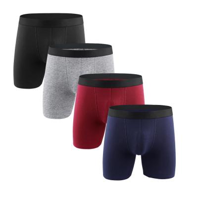 China Classic Antibacterial Custom Stylish Cotton Long Boxers Mens Underwear Mens Boxer for sale