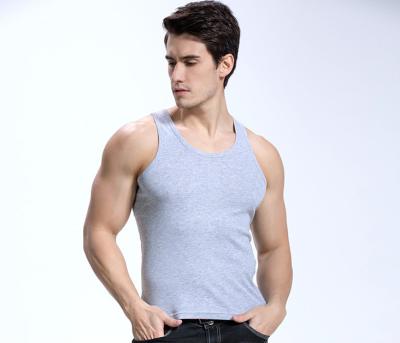 China Mens Gym QUICK DRY Custom Tank Top With Many Size Mens 100% Cotton Singlets for sale