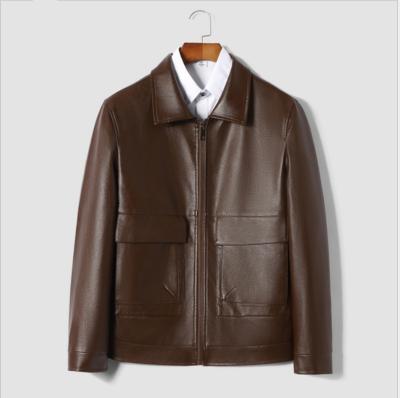 China High Quality and Cheap Price Men's Autumn Winter Fashion Motorcycle PU Jacket Coat Business Leather Jackets QUICK DRY for sale