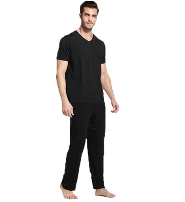 China Wholesale QUICK DRY Men's Soft Bamboo Pajamas Sets Short Sleeve Pants Top Mens Summer Sleepwear for sale