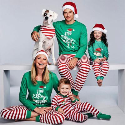 China 2021 Christmas Hot Sale QUICK DRY Family Matching Two Piece Pajamas Pajamas Set For Adult Women Kids for sale