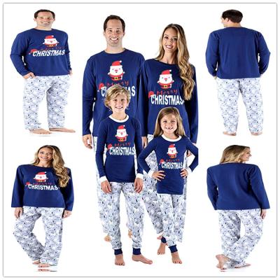 China QUICK DRY QUICK DRY Christmas Pajamas Family Matching Long Sleeve Around The Neck Cartoon Print For Family Christmas Pajamas for sale